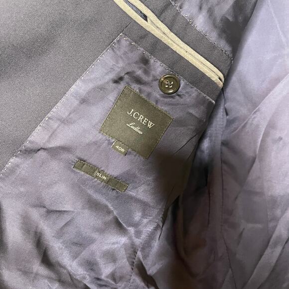 J.Crew Ludlow Slim-fit Navy Blue Loro Piana Wool suit jacket 28130 40R - Picture 3 of 8